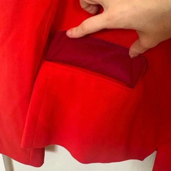 Marc Jacobs Sparks Crepe Blazer Bright Red with Maroon Size 6 Like New - Picture 6 of 10